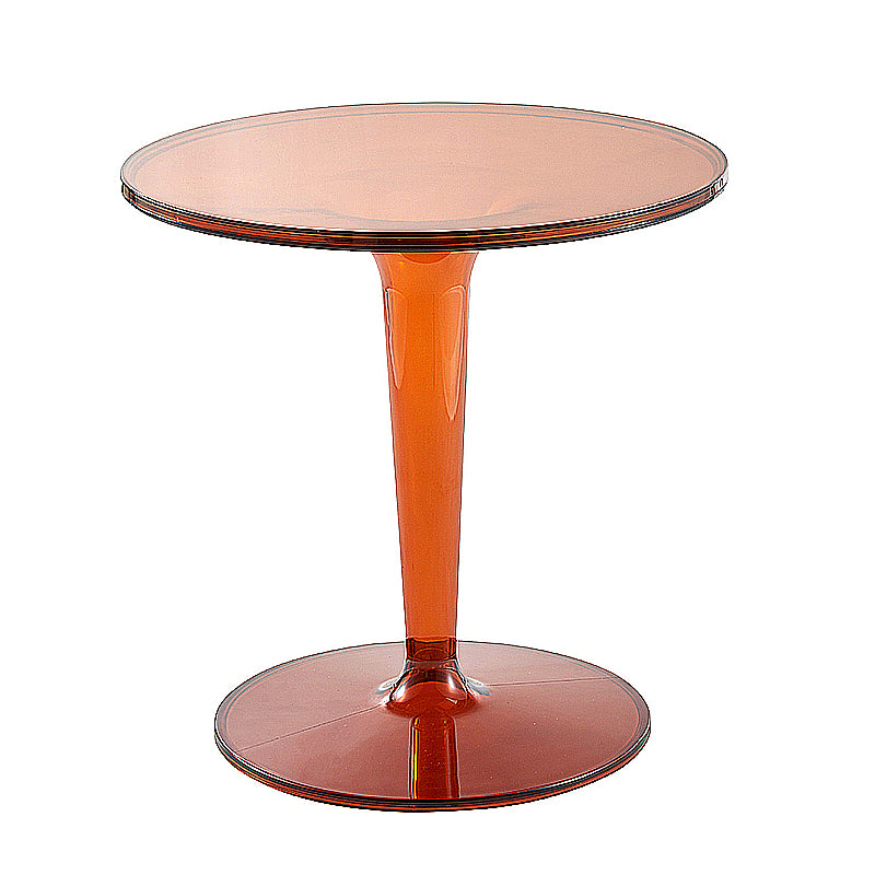Crossed Base Design Acrylic Material Modern Style Round Side Table