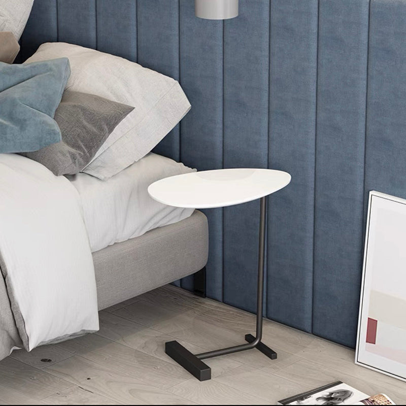 Pedestal Base Design Solid Wood Table Iron Base Free Shape Side Table