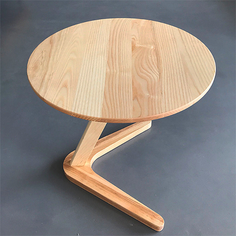 Scandinavian Rectangular Sofa Side Table C Shape Wood End Table