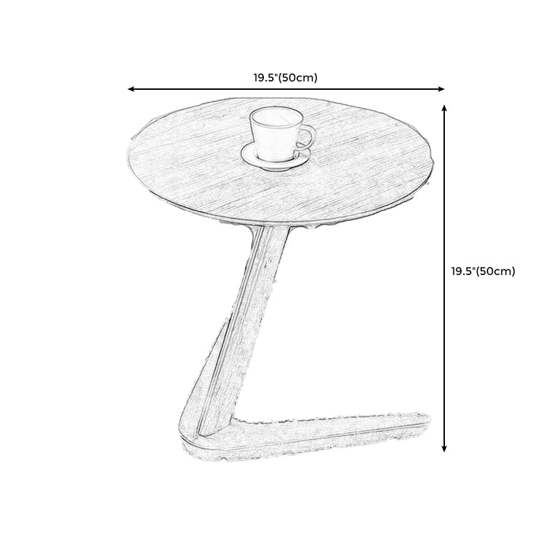 Scandinavian Rectangular Sofa Side Table C Shape Wood End Table