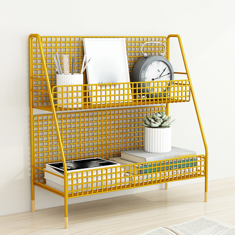 White/black/gold Metal Iron Nightstand with Storage Rack 4 Legs Nightstand