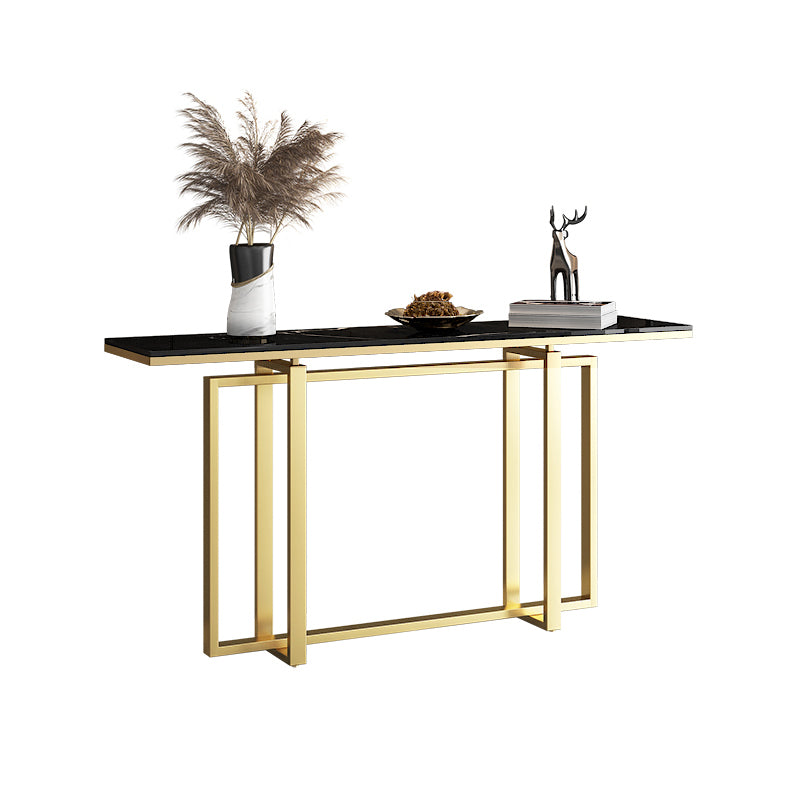 Glam Marble/metal Rectangle Frame Scratch Resistant Console Table for Hall
