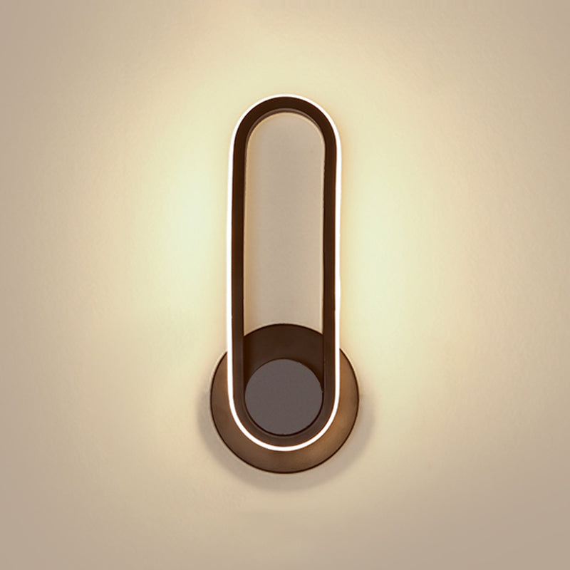 1-Light Ellipse Wall Mount Light Modern Style Metal Wall Mount Lighting