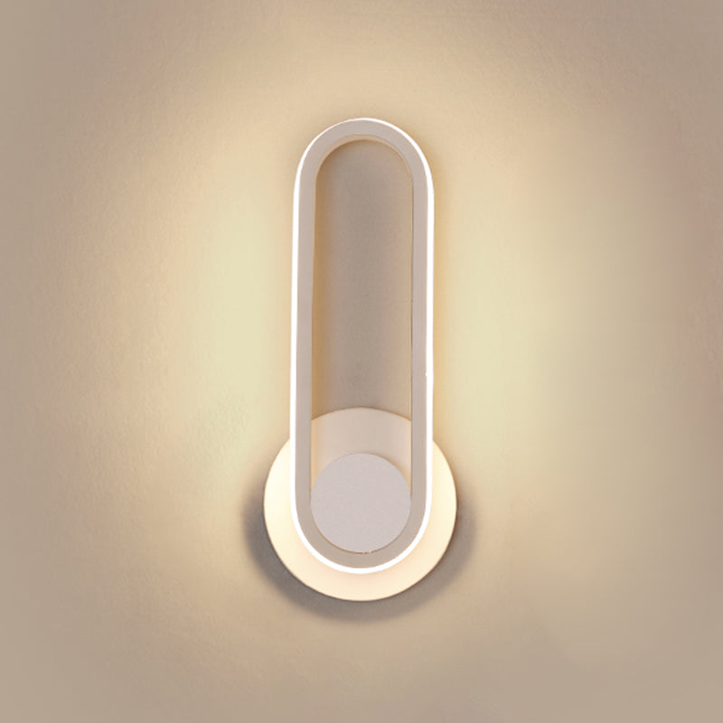 1-Light Ellipse Wall Mount Light Modern Style Metal Wall Mount Lighting