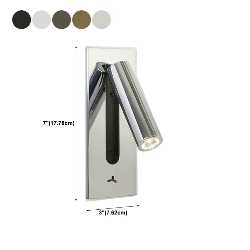 1-Light Cylindrical Wall Mount Light Modern Style Metal Reading Wall Lamp