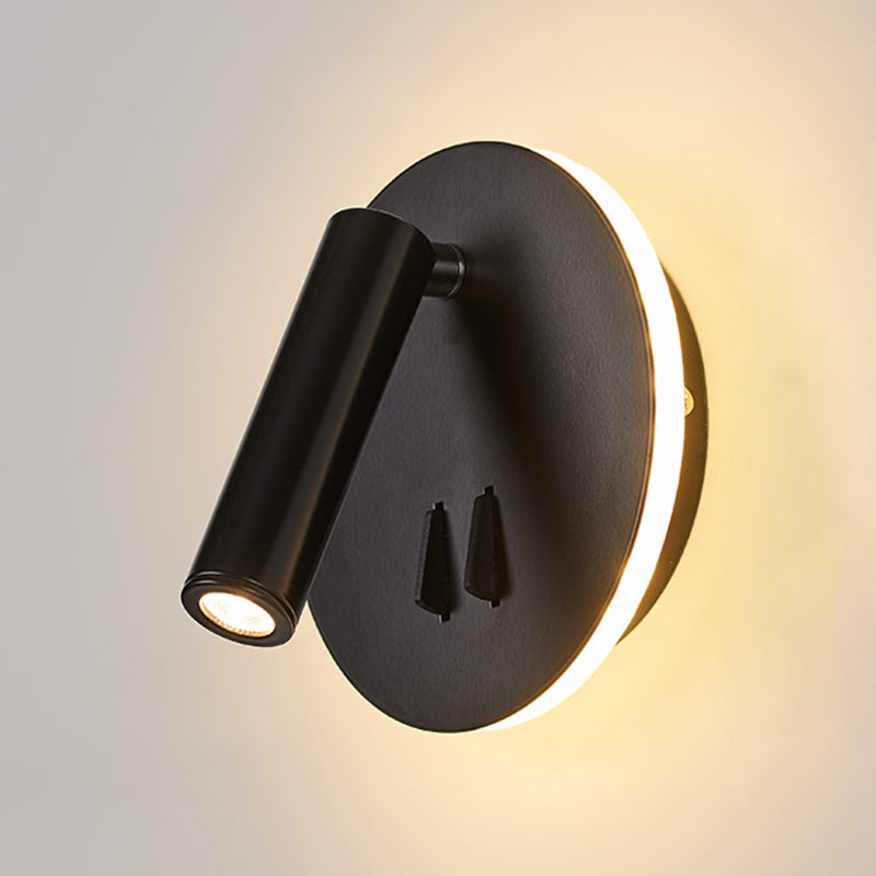 2-Light Geometric Wall Mount Light Modern Style Metal Reading Wall Lamp