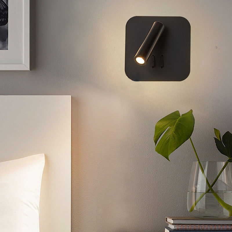 2-Light Geometric Wall Mount Light Modern Style Metal Reading Wall Lamp