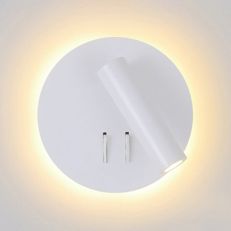 2-Light Geometric Wall Mount Light Modern Style Metal Reading Wall Lamp