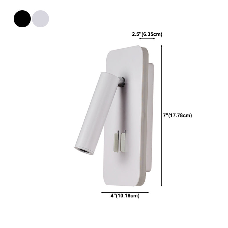 2-Light Geometric Wall Mount Light Modern Style Metal Reading Wall Lamp