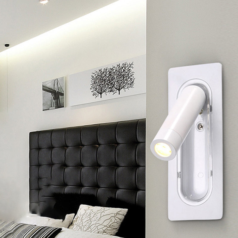 1-Light Geometric Wall Mount Light Modern Style Metal Reading Wall Lamp