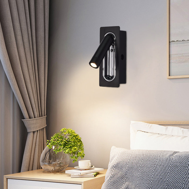 1-Light Geometric Wall Mount Light Modern Style Metal Reading Wall Lamp