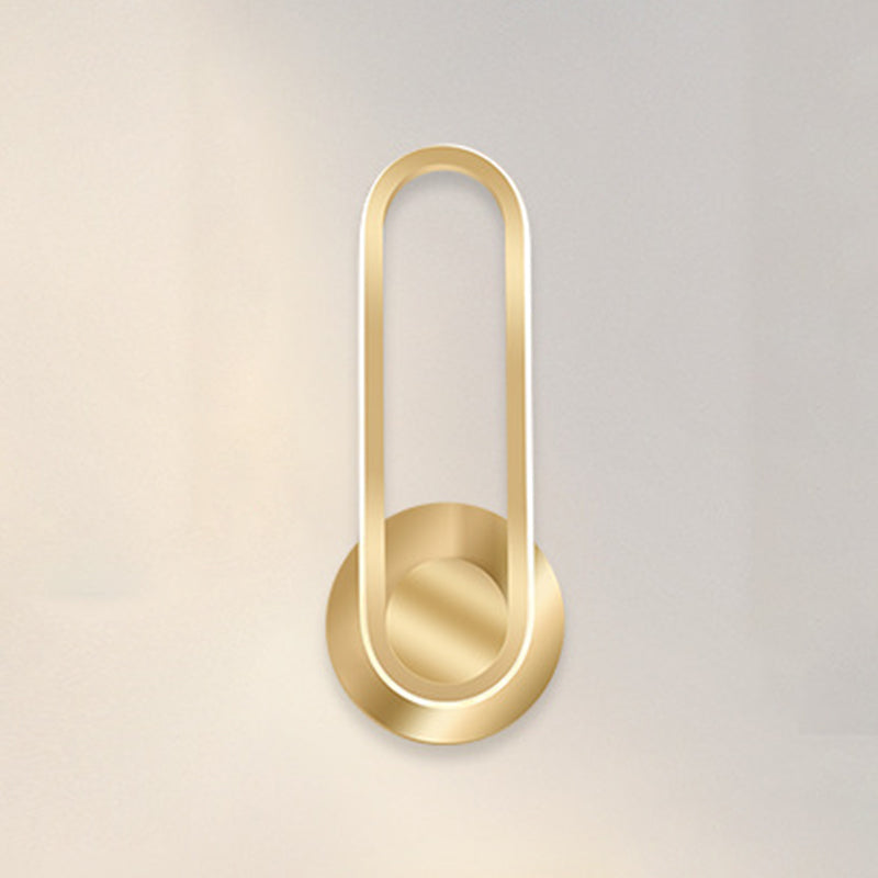 1-Light Oval Wall Mount Light Modern Style Metal Wall Lighting Ideas