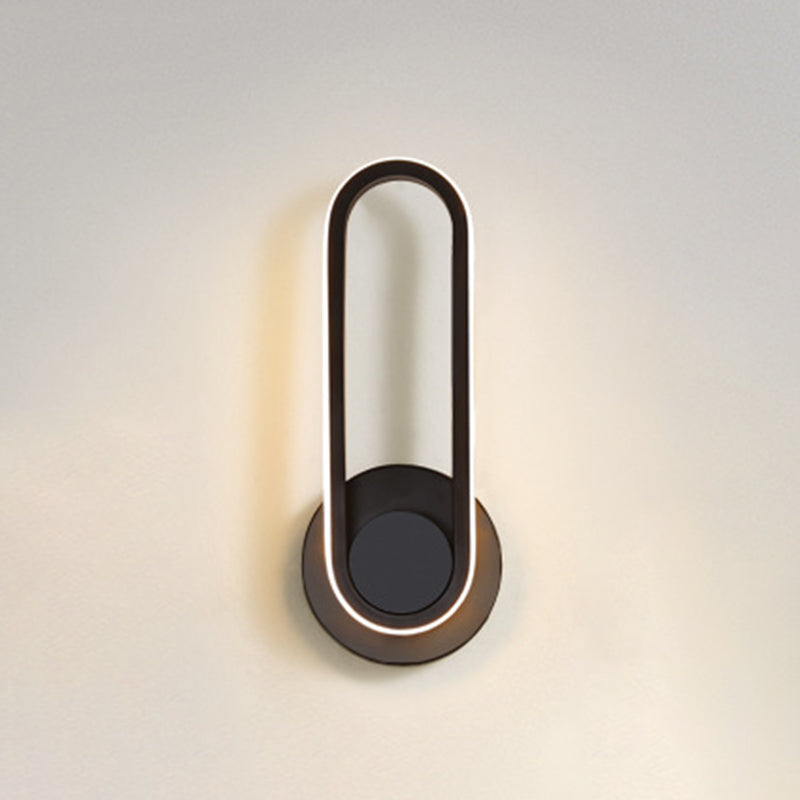 1-Light Oval Wall Mount Light Modern Style Metal Wall Lighting Ideas