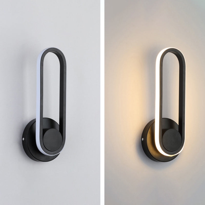 1-Light Oval Wall Mount Light Modern Style Metal Wall Lighting Ideas