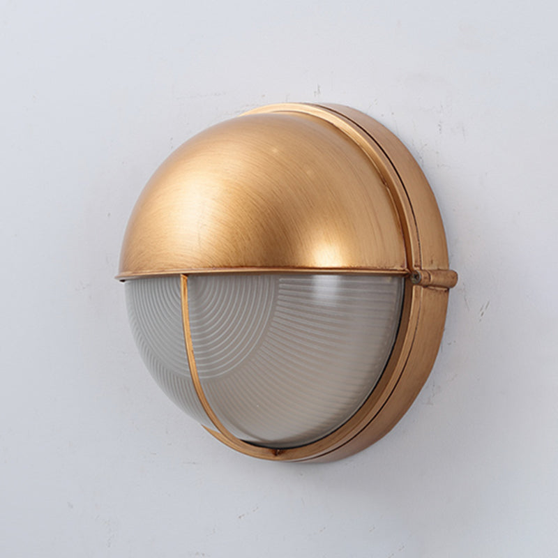 Industrial Metal Wall Sconce Geometric Shape Wall Light with Glass Shade for Living Room