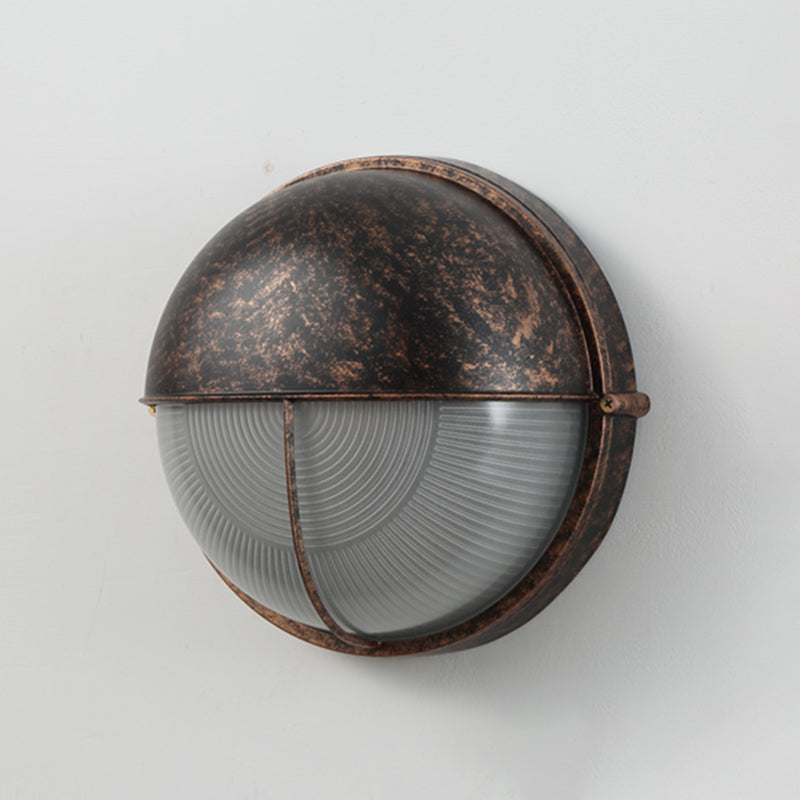 Industrial Metal Wall Sconce Geometric Shape Wall Light with Glass Shade for Living Room