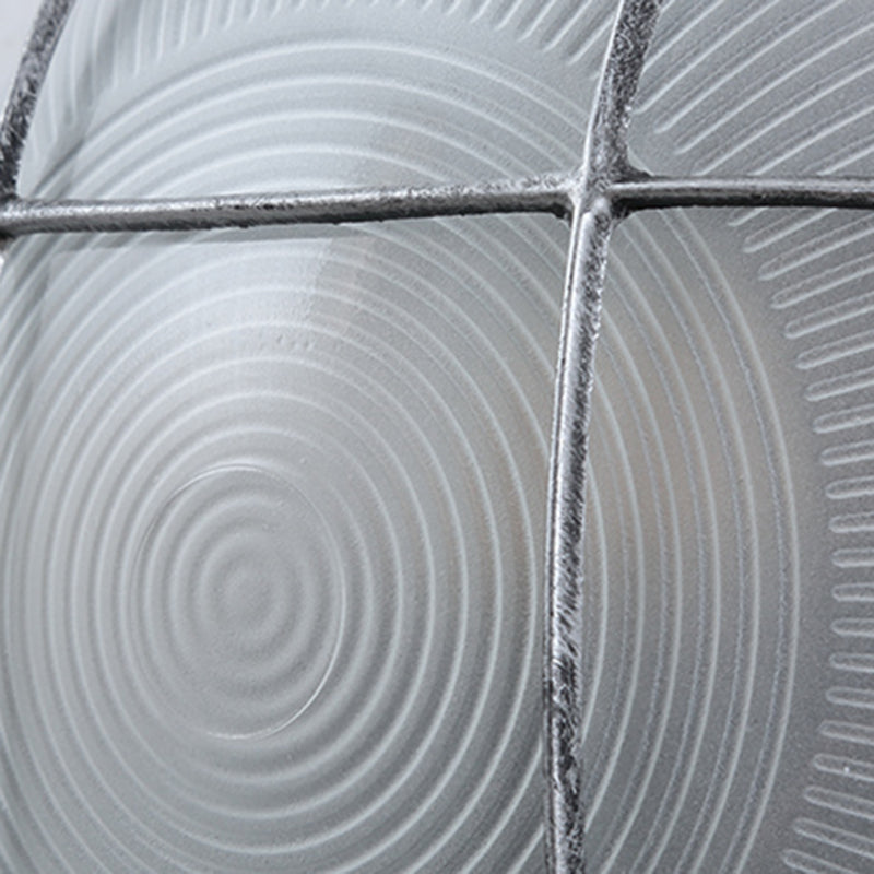 Industrial Metal Wall Sconce Geometric Shape Wall Light with Glass Shade for Living Room