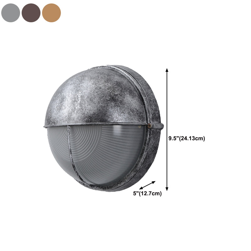 Industrial Metal Wall Sconce Geometric Shape Wall Light with Glass Shade for Living Room