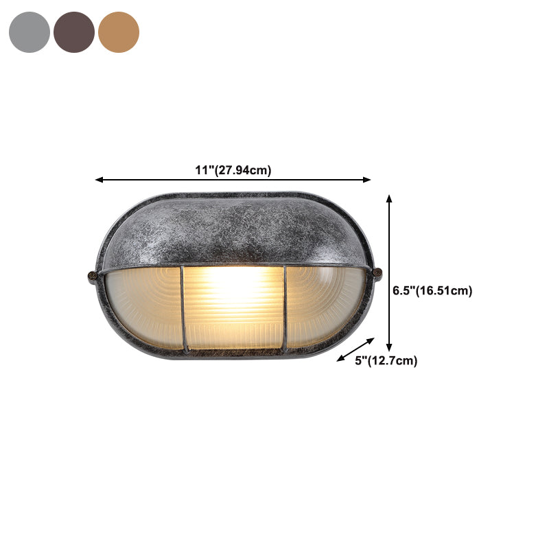 Industrial Metal Wall Sconce Geometric Shape Wall Light with Glass Shade for Living Room