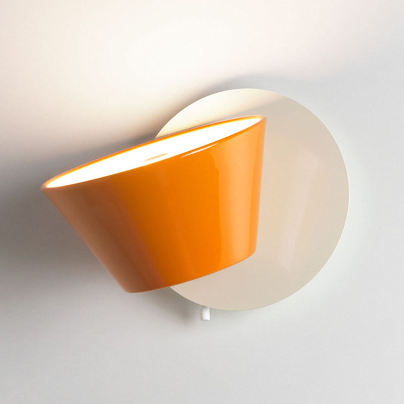 Nordic Style Metal Wall Light Rotatable Colorful Wall Lamp with Aluminum Shade for Bedroom