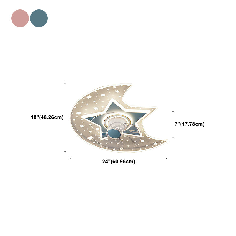 Multi Light Ceiling Fan Light Modern Style Metal Ceiling Fan Lighting for Living Room