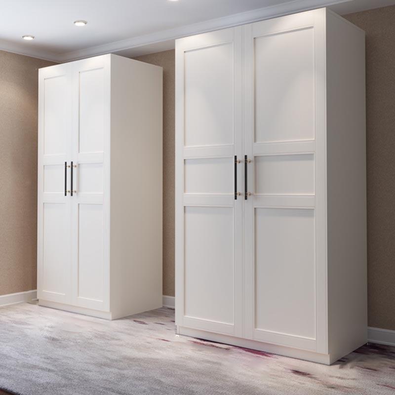 White Wardrobe Cabinet Engineered Wood Wardrobe Armoire for Home