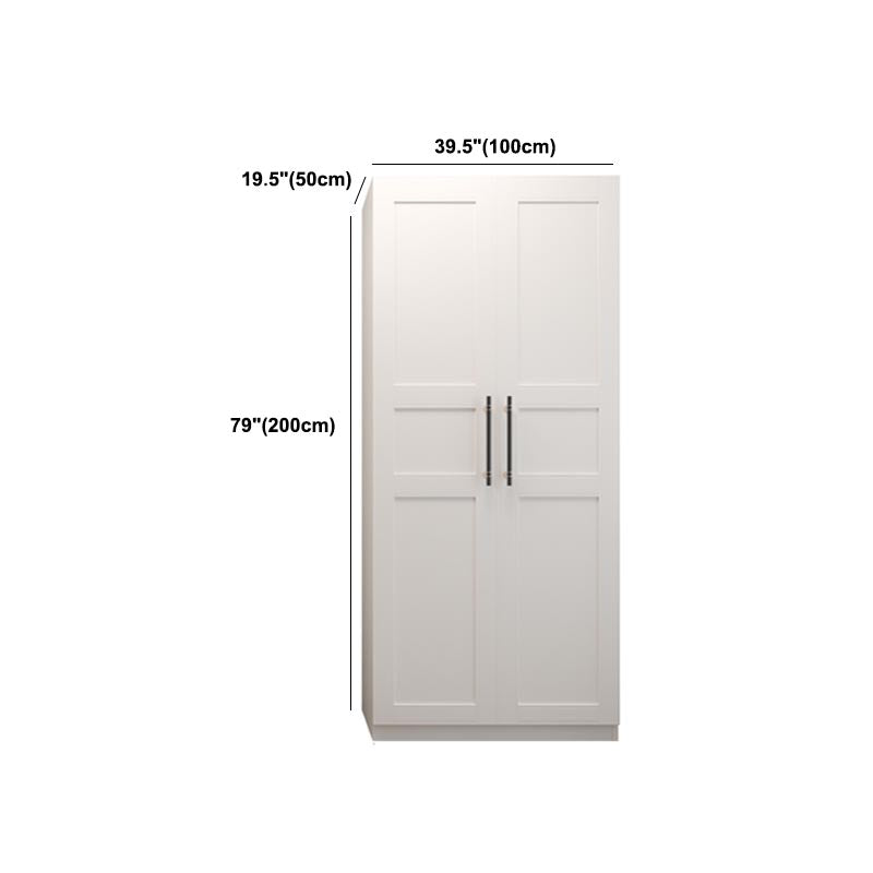 White Wardrobe Cabinet Engineered Wood Wardrobe Armoire for Home