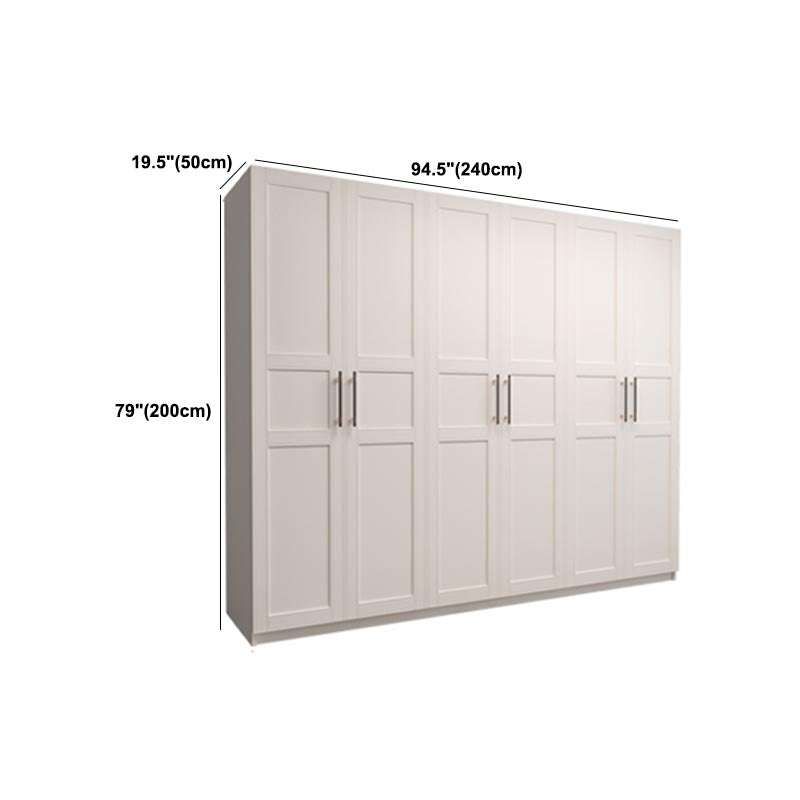 White Wardrobe Cabinet Engineered Wood Wardrobe Armoire for Home