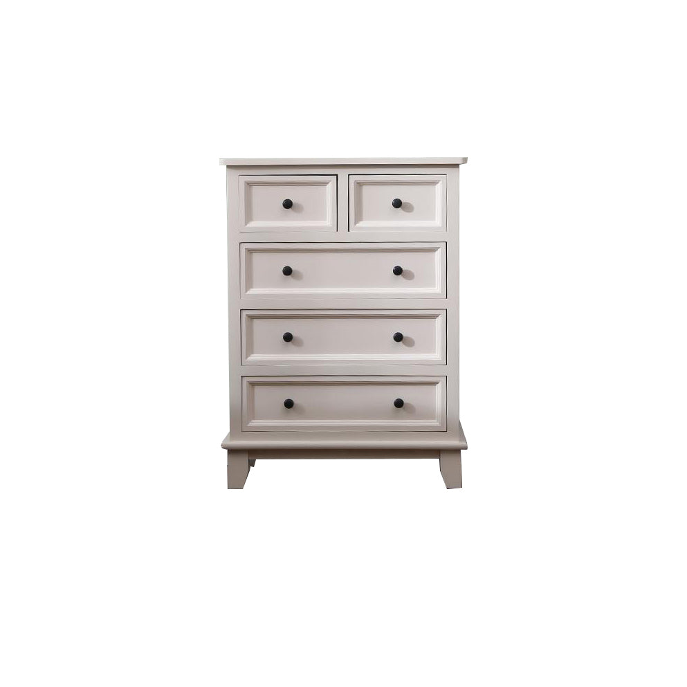 Modern Style White Storage Chest Rustic Solid Wood Chest with Multi Drawers