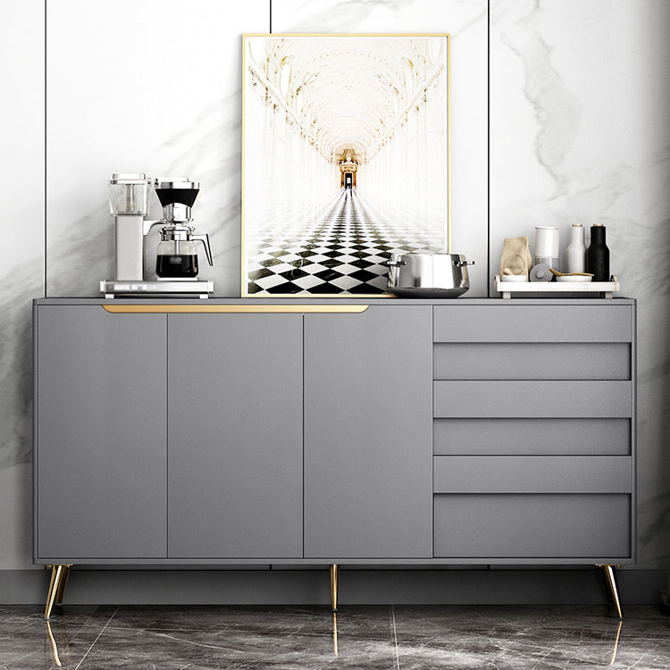 3-Drawer Engineered Wood Credenza Modern Adjustable Shelving Sideboard for Living Room