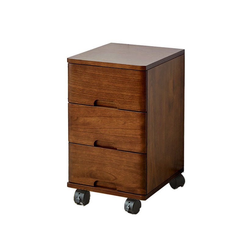 White and Brown Wooden Lingerie Chest Vertical Storage Chest Dresser with Wheels