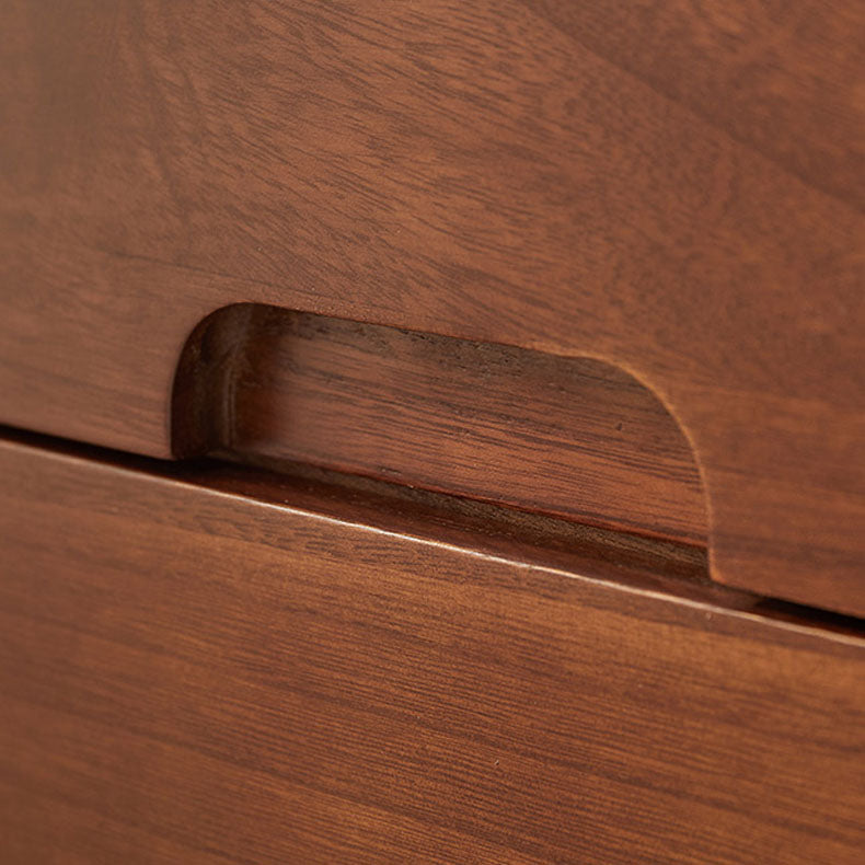 White and Brown Wooden Lingerie Chest Vertical Storage Chest Dresser with Wheels