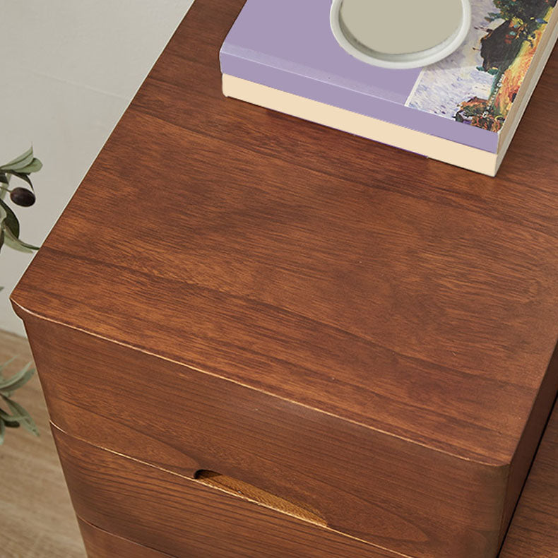 White and Brown Wooden Lingerie Chest Vertical Storage Chest Dresser with Wheels