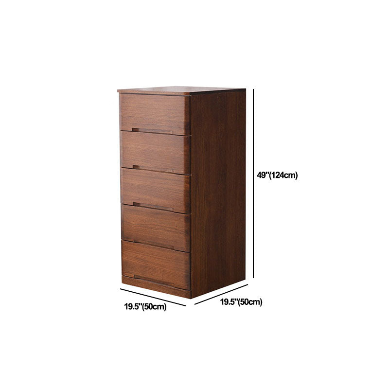 White and Brown Wooden Lingerie Chest Vertical Storage Chest Dresser with Wheels