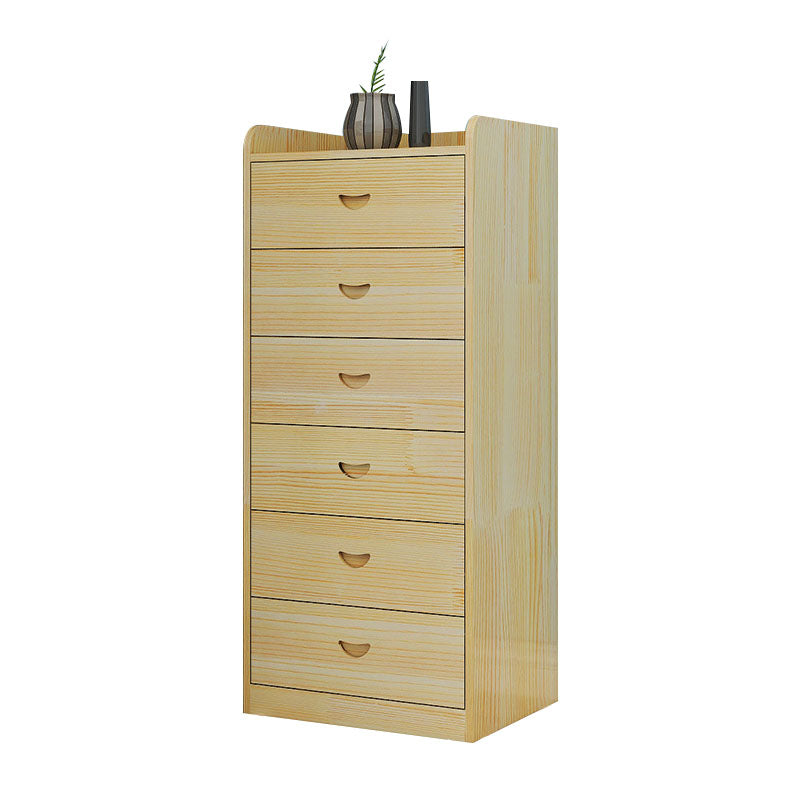 Natural Wood Color Storage Chest Modern Style Vertical Storage Chest Dresser