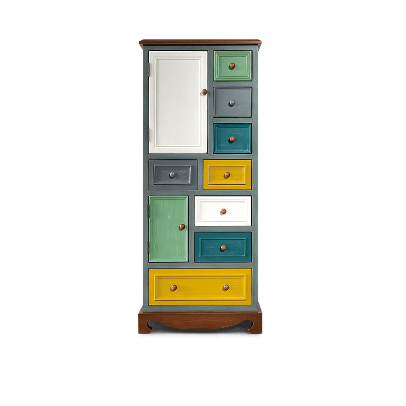 Wood Combo Dresser Traditional Style Vertical Chest for Bedroom