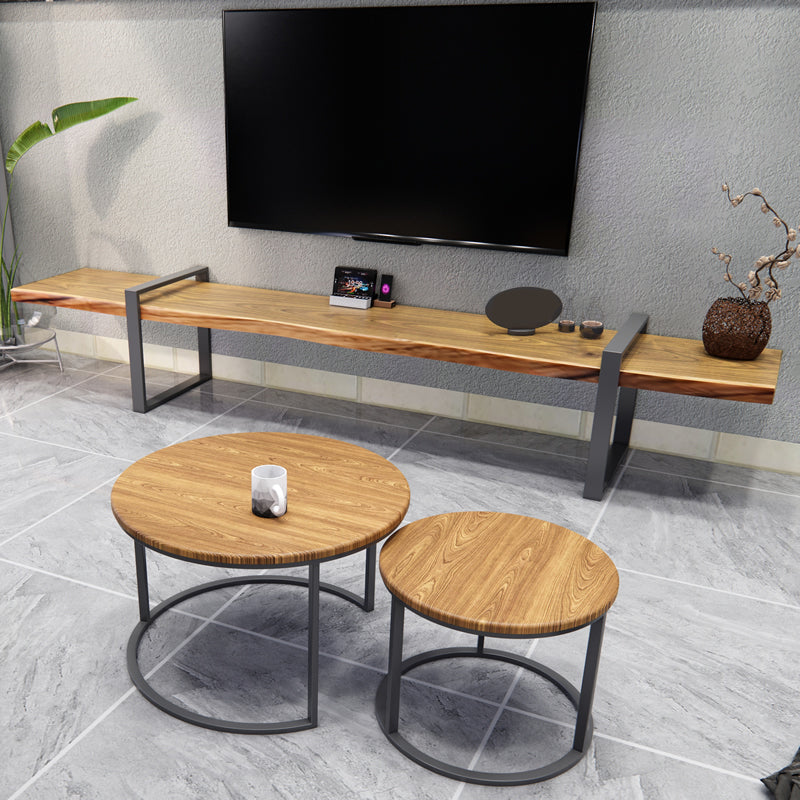 17.72"H TV Stand Industrial Style TV Solid Wood Stand Console for Living Room