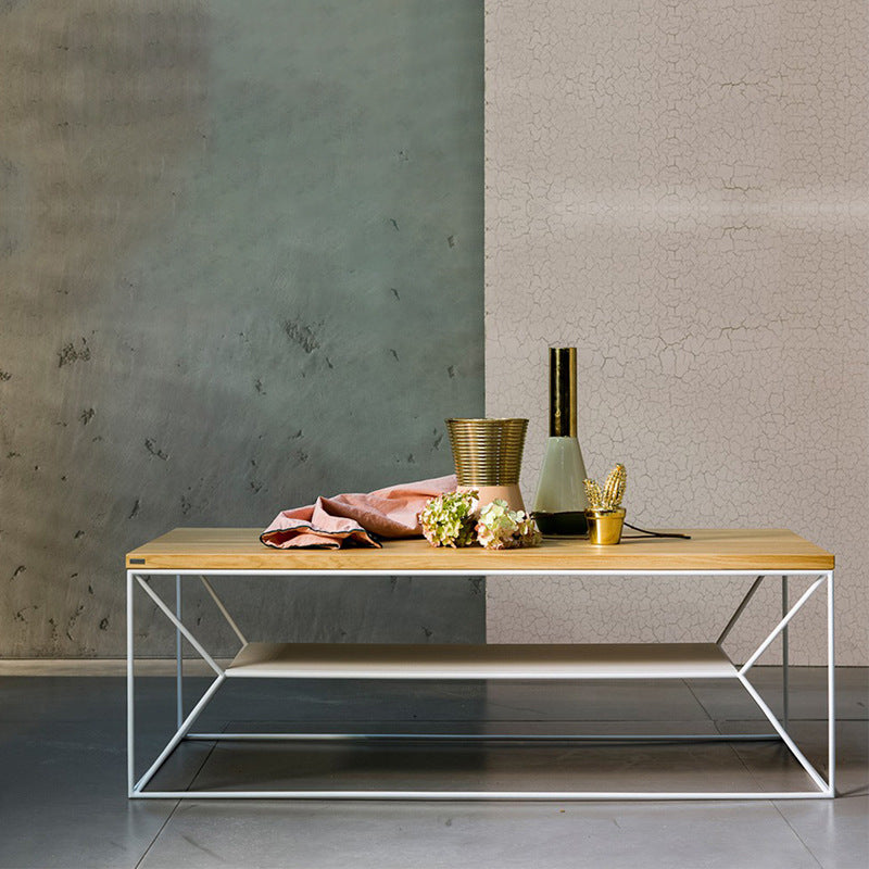 15.75"W TV Stand Industrial Style Open Storage TV Console with 2-shelf