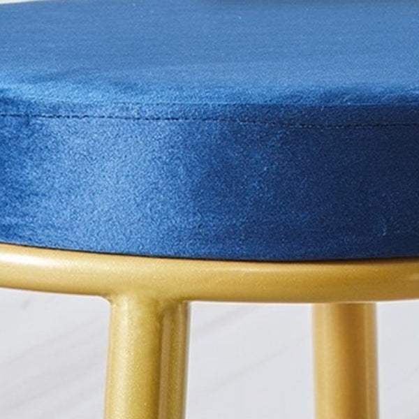 Nordic Armless Backrest Counter Stool Iron Cashier Bar Stool with Velvet Cushion