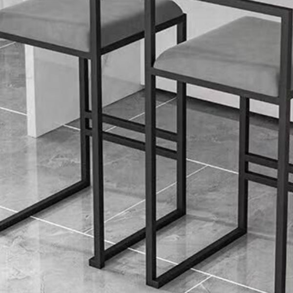 Modern Backrest Armless Counter Stool Iron Kitchen Bar Stool with Cushion and Pedal