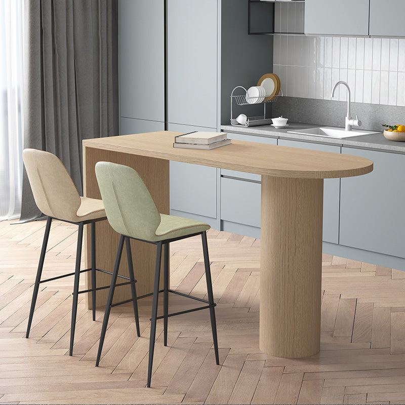 Living Room Industrial Counter Chair Footrest Bucket PU Leather Bar-stools