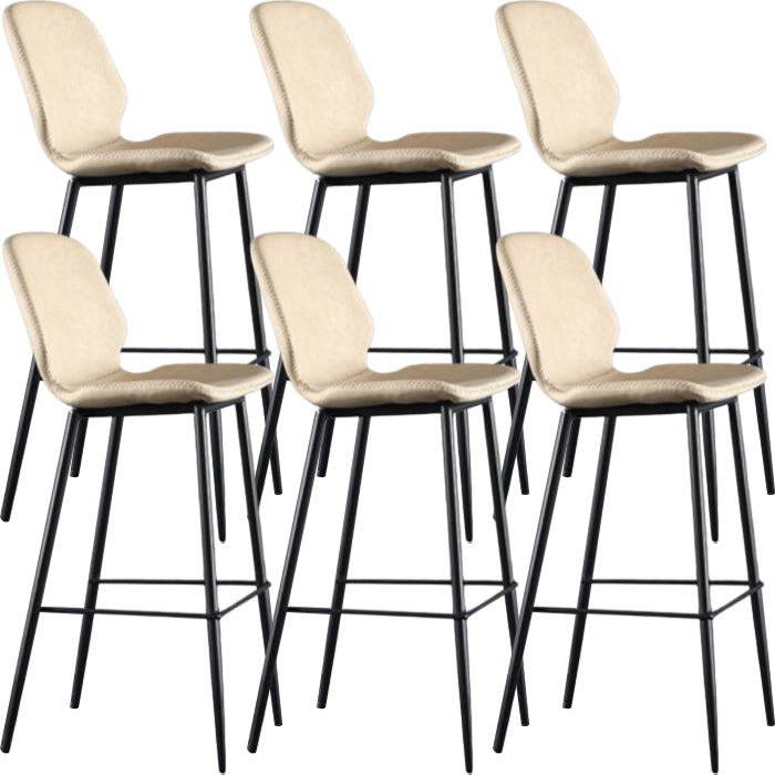 Living Room Industrial Counter Chair Footrest Bucket PU Leather Bar-stools