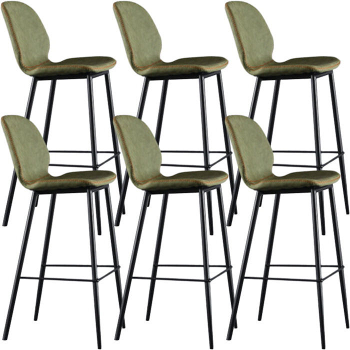 Living Room Industrial Counter Chair Footrest Bucket PU Leather Bar-stools