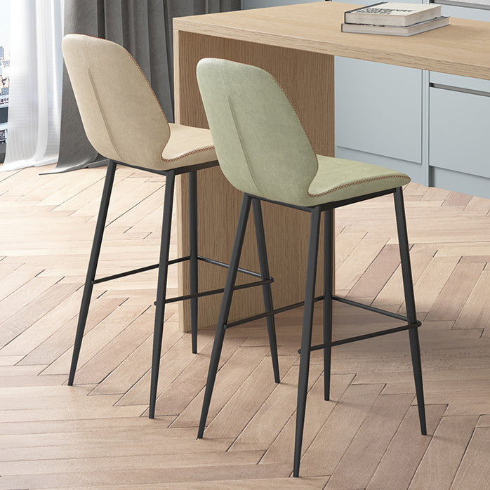 Living Room Industrial Counter Chair Footrest Bucket PU Leather Bar-stools