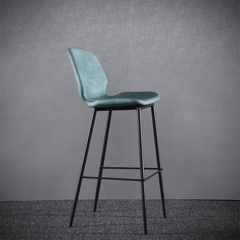 Living Room Industrial Counter Chair Footrest Bucket PU Leather Bar-stools