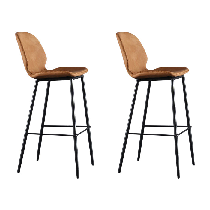 Living Room Industrial Counter Chair Footrest Bucket PU Leather Bar-stools