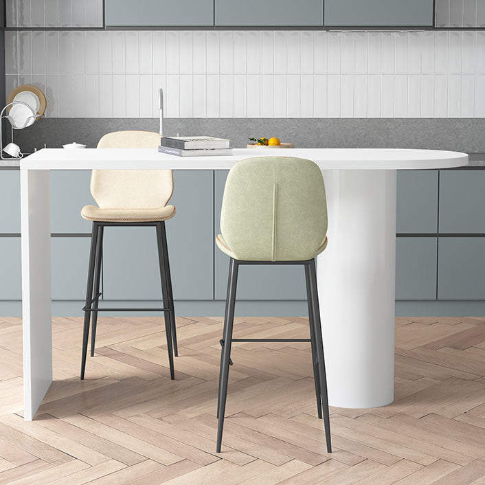 Living Room Industrial Counter Chair Footrest Bucket PU Leather Bar-stools