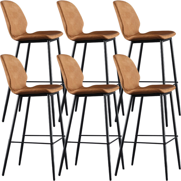 Living Room Industrial Counter Chair Footrest Bucket PU Leather Bar-stools