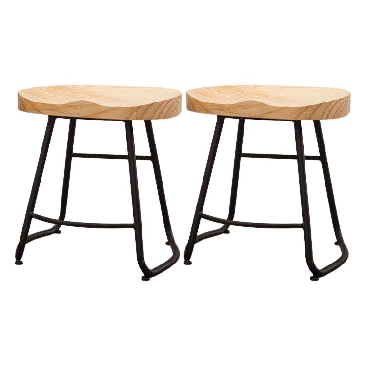Modern Backless Armless Counter Stool Iron Cafe Bar Stool with Seat and Pedal