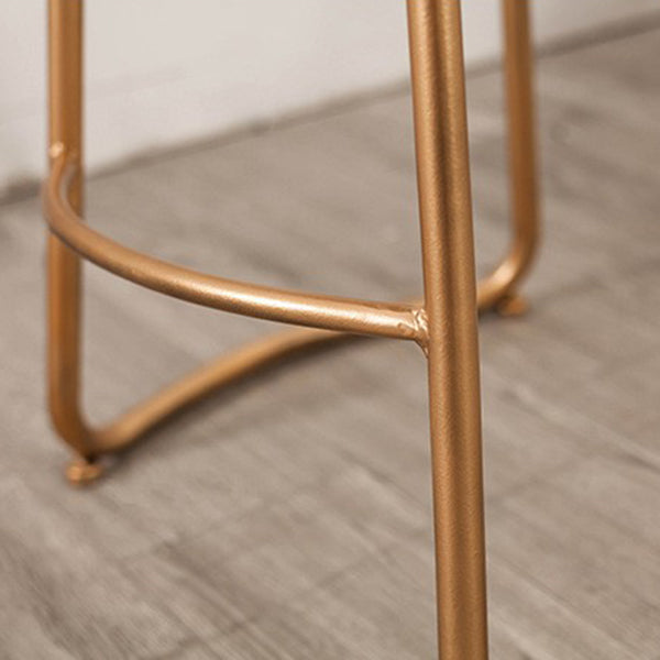 Modern Backless Armless Counter Stool Iron Cafe Bar Stool with Seat and Pedal